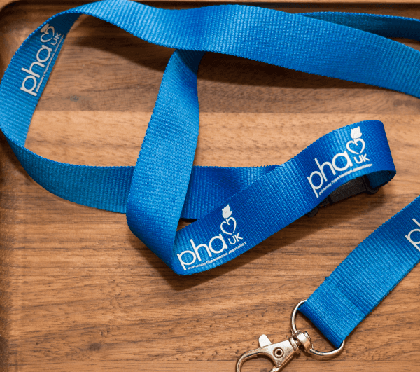 Blue PHA UK lanyard