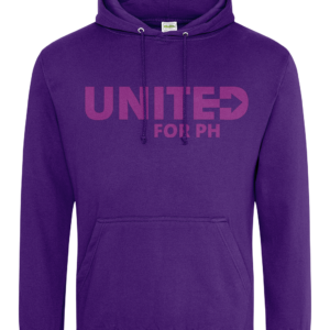 UNITED FOR PH cotton hooded jumper - male sizing, with lighter print