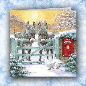 Pair of donkeys - pack of 10 Christmas cards